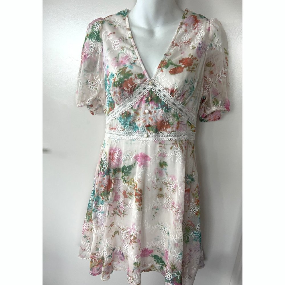 Lipsy mini skater dress in soft floral print